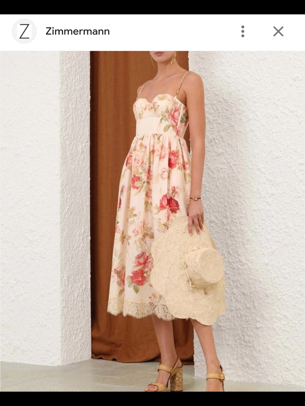 Zimmermann  Pink Floral Print Dress
